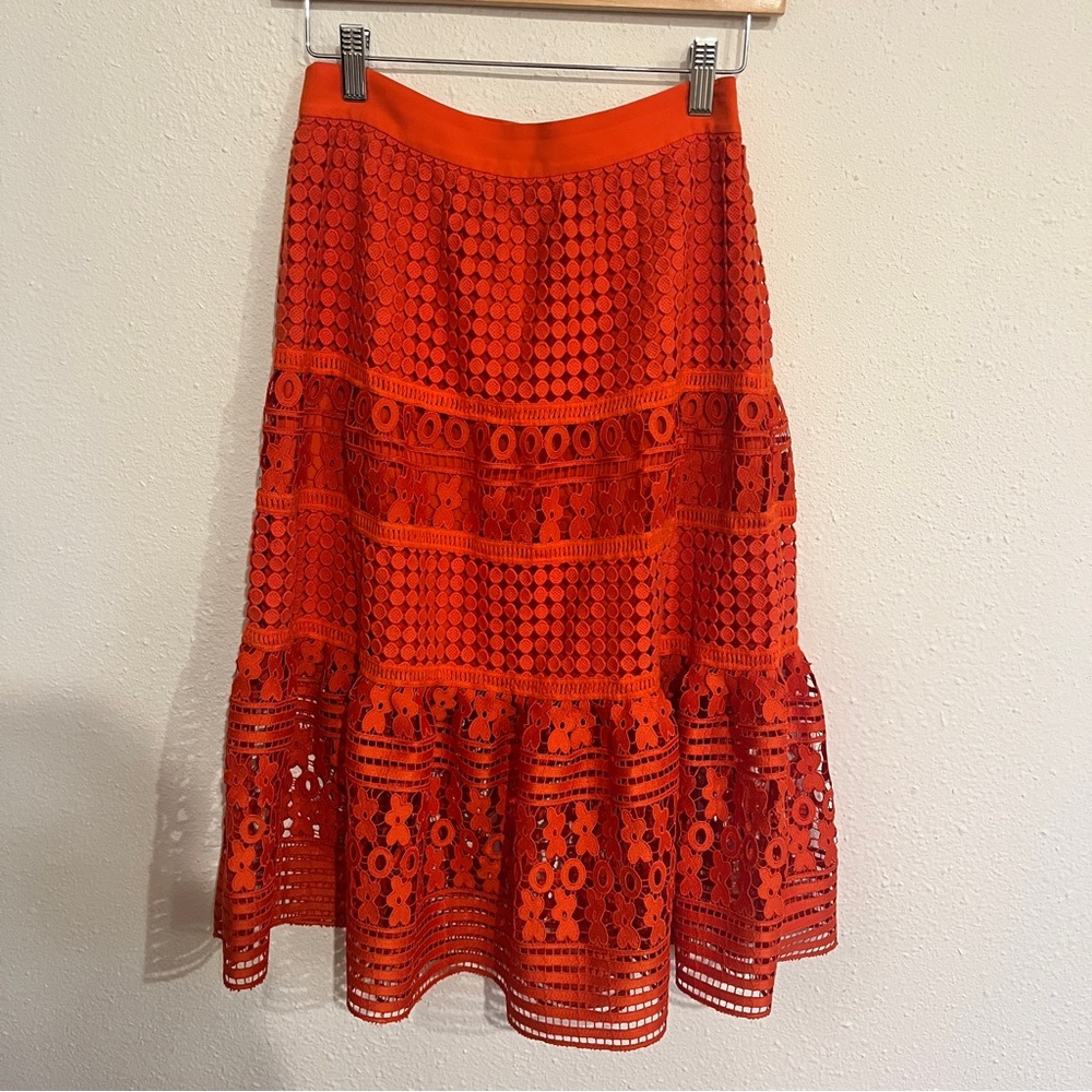 Diane Von Furstenberg Vibrant red Midi Skirt Size 2